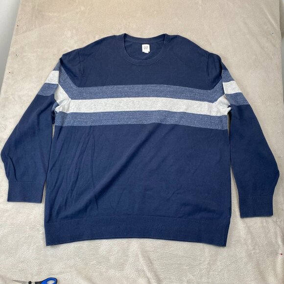 Gap Mens Sweater Size XXL Stripe Crewneck Pulover Knit Casual Long Sleeve Y2K - Picture 11 of 12